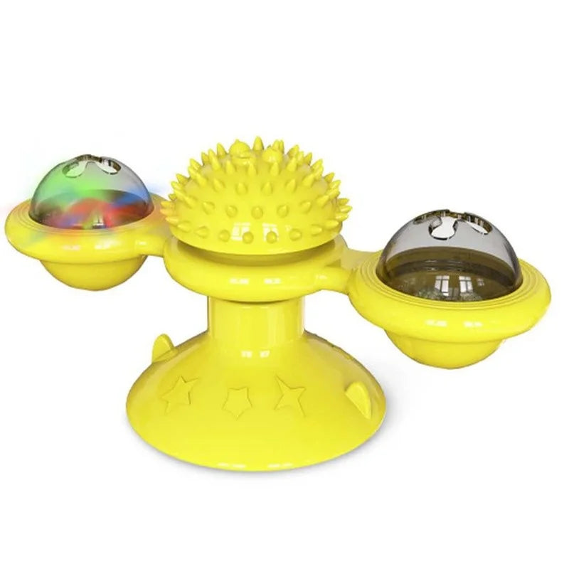 Endless Fun for Your Cat! 3-in-1 Spinning Toy: Playtime, Teeth Cleaning, and Brain Games
